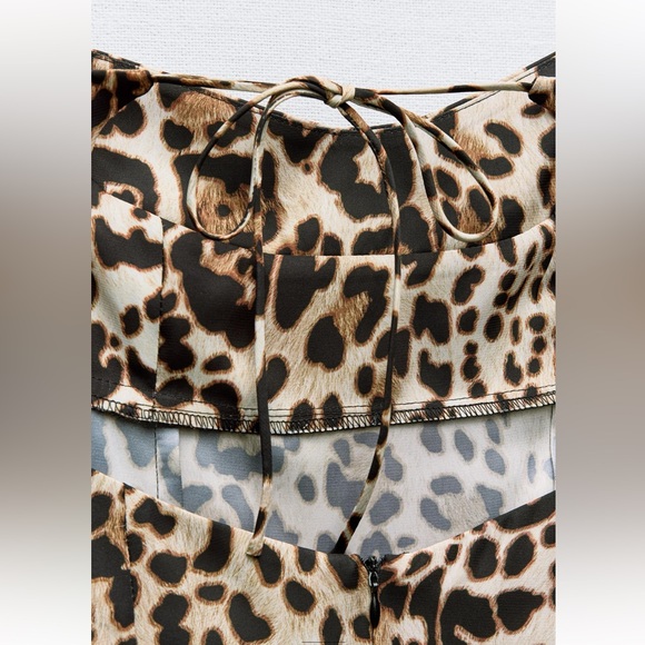 ZARA ANIMAL PRINT MIDI DRESS - Picture 7 of 8